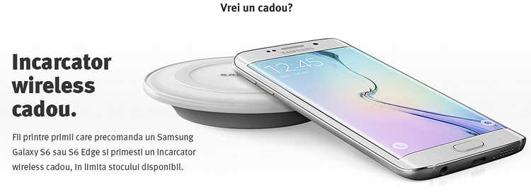 Incarcator wireless cadou Samsung Galaxy S6