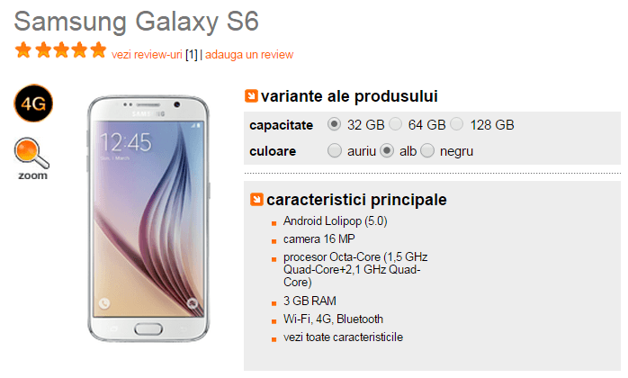 Samsung Galaxy S6 32 GB Orange