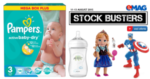 Promotii la articole de copii prin Stock Busters la eMAG