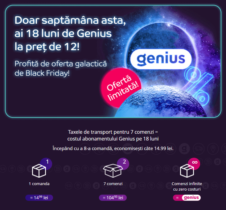 oferta limitata eMAG Genius Black Friday 2020